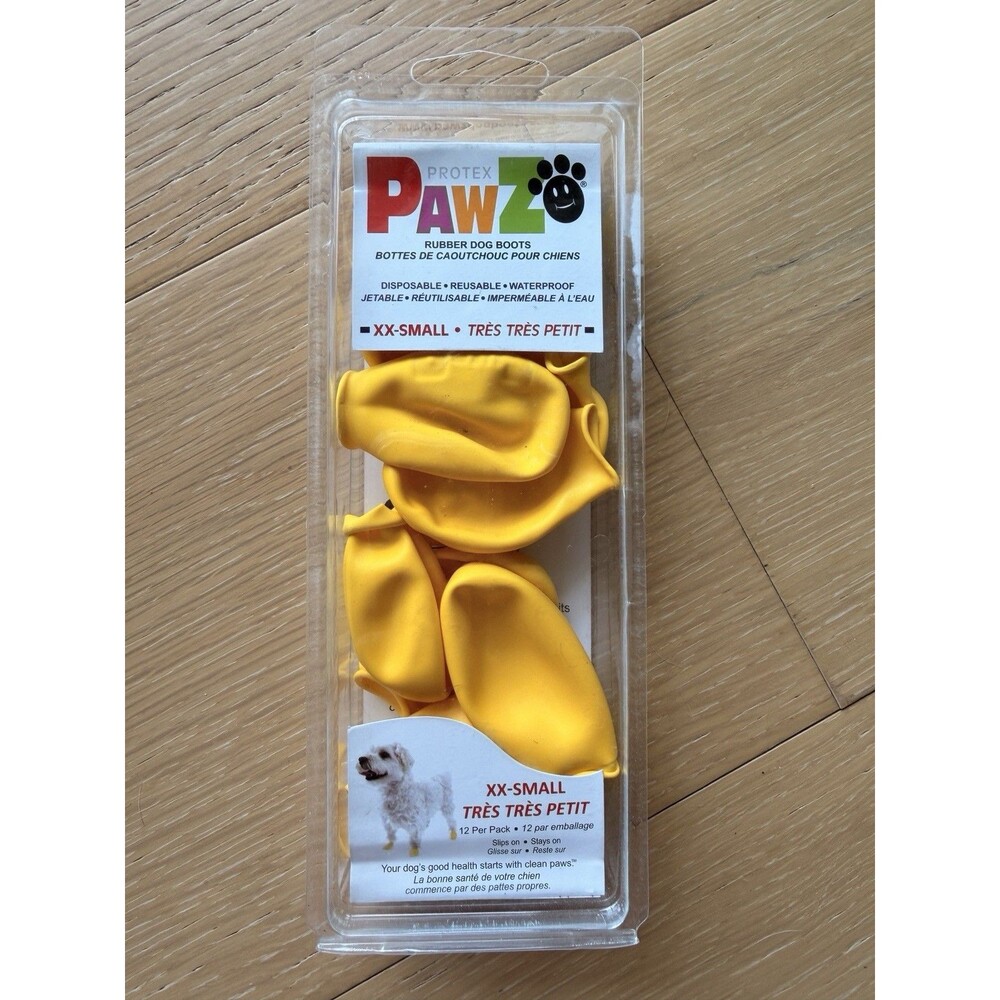 PAWZ - Dog Boots XX Small 1.5 Inch Yellow - 12 pack - New!